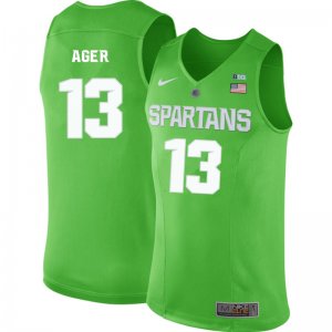 Men Maurice Ager Michigan State Spartans #13 Nike NCAA Green Authentic College Stitched Basketball Jersey TN50B27YI